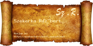 Szekerka Róbert névjegykártya