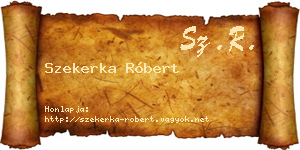 Szekerka Róbert névjegykártya